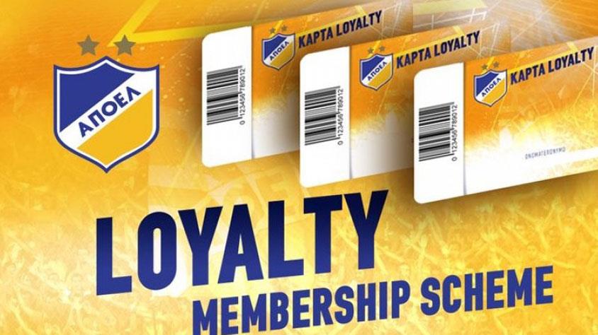Η διοίκηση του ΑΠΟΕΛ ενημερώνει τους φίλους της ομάδας ότι μπορούν να γίνουν κάτοχοι Loyalty Card και μέσω διαδικτύου