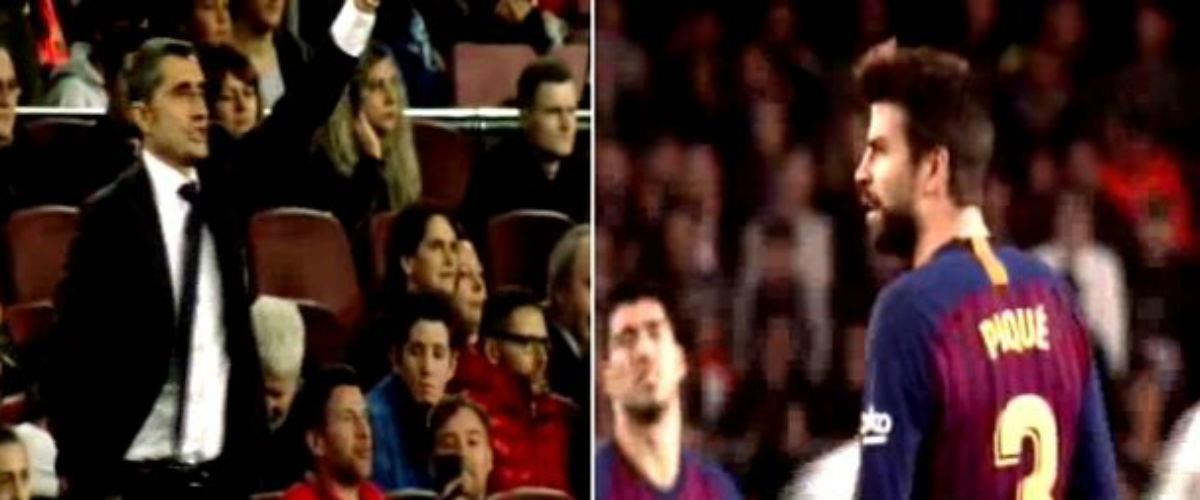 Η παρακάμερα του Μπαρτσελόνα - Μπέτις αποκαλύπτει την έντονη διαφωνία του Ερνέστο Βαλβέρδε με τον Ζεράρ Πικέ για την τακτική στη διάρκεια του ματς του «Camp Nou»