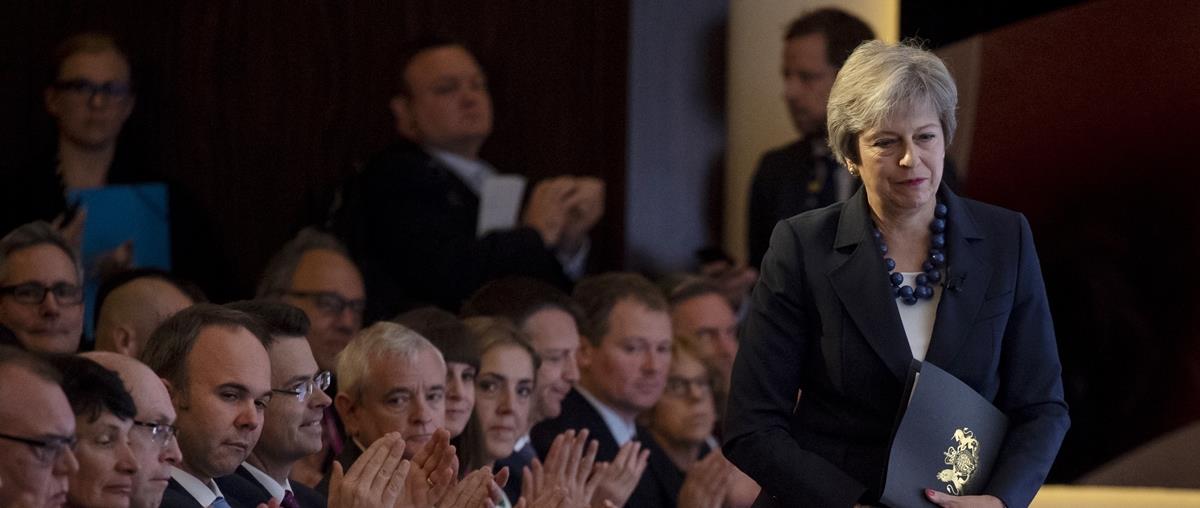 British Prime Minister Theresa May addresses the National Housing Federation