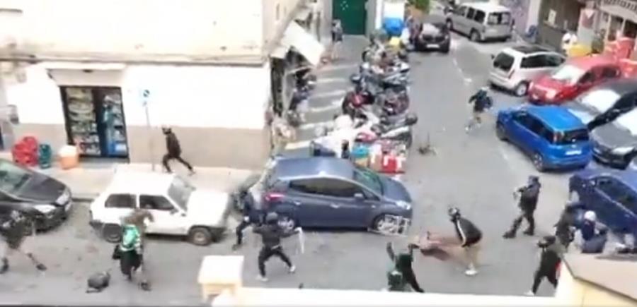 Ξύλο ανάμεσα στους οπαδούς της Νάπολι και της Σπόρτινγκ στην Ιταλία πριν τον αγώνα του Champions League